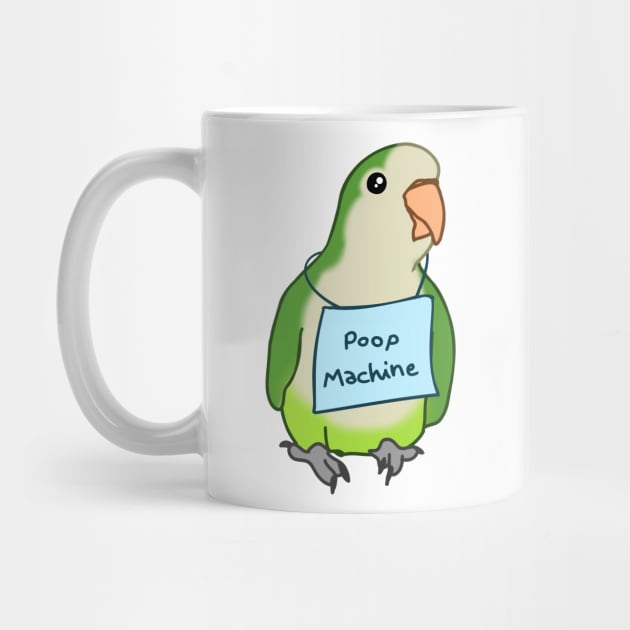 poop machine - greeen monk parakeet by FandomizedRose